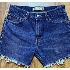 Levi's 505 Shorts Womens 34 x 30 Regular Fit Frayed Hem Original Riveted